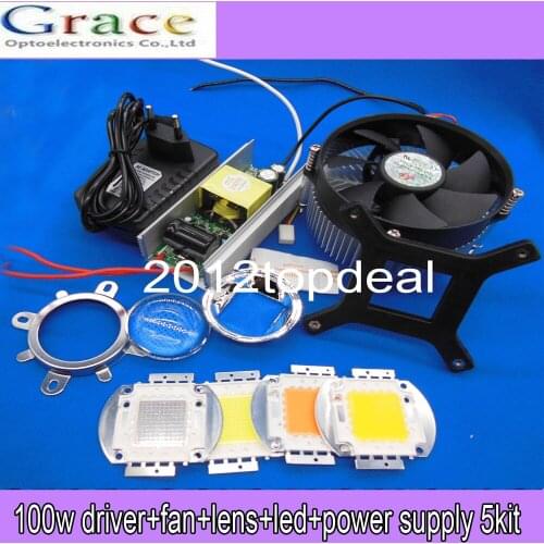 100W High Power Warm/ White/380-840nm LED Light +Heatsink Cooler+100W LED Driver