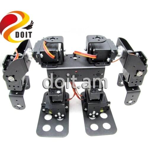 SZDOIT 8Dof Metal Humanoid Robot Biped Walking Robot Complete Set Of Servo Bracket Accessories + 8Pcs Metal Gear Servos DIY