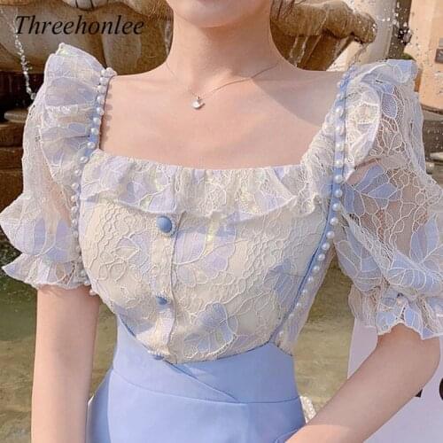 Threehonlee Womens Chiffon Blouses