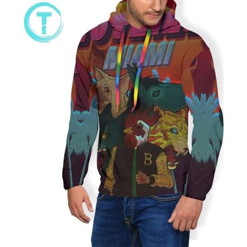 Hotline Hoodie Hotline Miami Hoodies Long Length Oversized Pullover Hoodie Outdoor Mens Polyester Hoodies