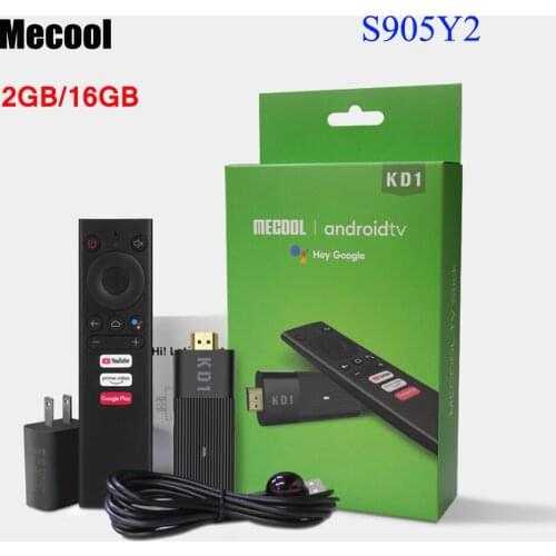 Mecool KD1 TV Stick Amlogic S905Y2 TV Box Android 10 2GB 16GB Support Google Certified Voice 1080P 4K 2.4G&5G Wifi BT TV Dongle