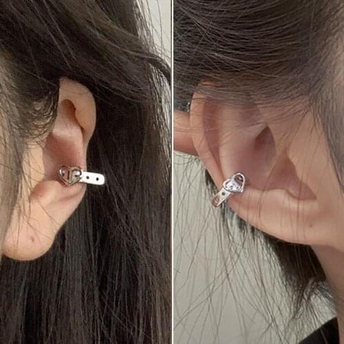 Vintage Clip on Earrings heart Ear Cuff Non Pierced Earrings Belt ear bone clip New Fashion Women Earrings punk rock earcuff