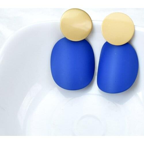 Vintage Korean Jewelry Gold Color Geometric Irregular Dangle Drop Earrings For Women Big Statement Earring boucles d oreille