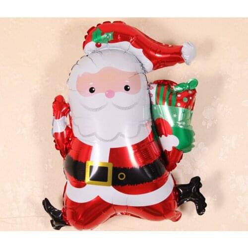 Santa Claus Balloons Christmas Gifts Running Elderly Foil Balloons Holiday Party Decoration Inflatable Balloons