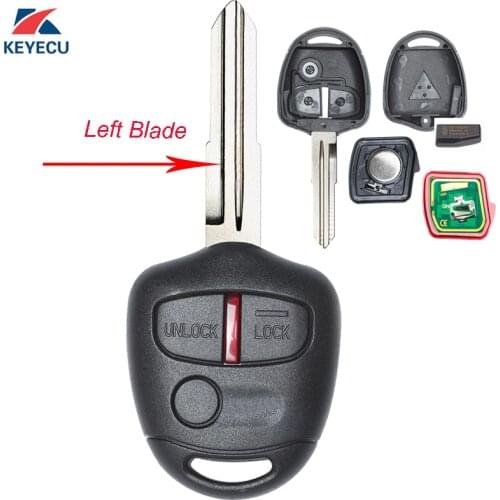 KEYECU Replacement Remote Car Key Fob 3 Button 433MHz ID46 for Mitsubishi Lancer 2009-2013 FCC ID: G8D-576M-A MIT8 Blade