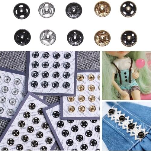 10/24 Pcs Mini Button Buckle DIY Doll Clothes 5mm Metal Buckle Invisible Snap for 1/6 Doll Clothing Sewing Accessories