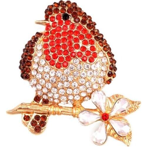 20pcs/ lot Colorful Rhinestone Bird Brooch Pin Fashion Jewelry crystal flower brooch Gift For women