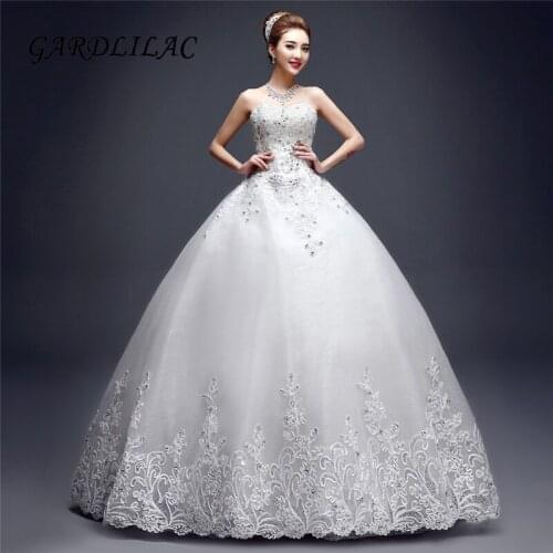 2019 White Wedding dress Ball Gown Tulle Beaded For Wedding Lace Appliques Robe de marie Vestidos de Noiva
