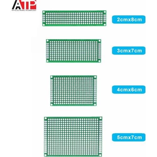 4PCS Great IT 5x7 4x6 3x7 2x8cm double Side Copper prototype pcb Universal Board Fiberglass board for Arduino