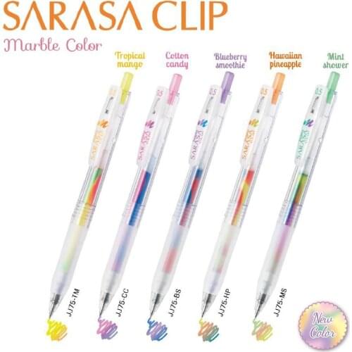 5pcs New Japanese Zebra Marble Pen Sarasa Mix Color Gel Pen 0.5mm Scrapbooking Pens Kawaii School Supplies Cute Stationary JJ75