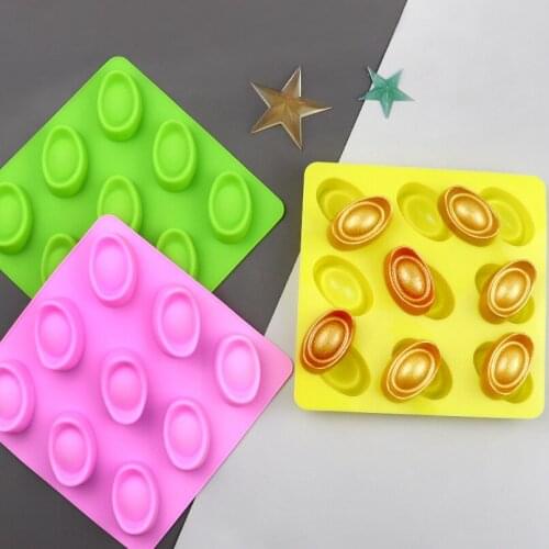 9 hole gold ingot silicone chocolate mold Cold handmade soap mold Ice cubes, biscuits, cakes, jellies, candies