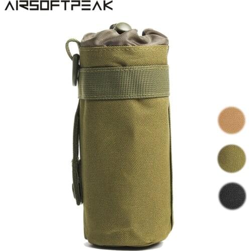 1000D Tactical Molle Water Bottle Pouch Outdoor Hiking Kettle Bag Holder Bag for 500ml Bottled Water Uility EDC Storage Bag