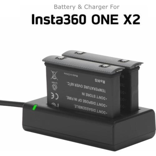 New 1700mAh Battery Pack For Insta360 ONE X2 Rechargeable Lithium Battery Insta 360 X2 Fast Charge Hub Accessories
