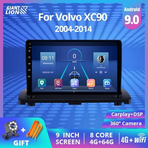 2din Android 9.0 Car Radio for Volvo XC90 2004-2014 Multimedia Video Player GPS Navigation Auto Stereo Support SWC 4G BT Carplay