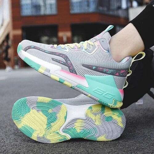 Basketball Shoes Men Reflective Colorful Women Shoes Shock-absorbing Sneakers High Quailty Original Wear-resistant Sport Shoes