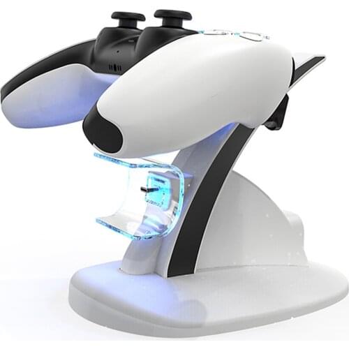 ALLOYSEED Dual Controller Charger Stand Wireless Joystick Charging Dock Cradle with Indicator Lights for Sony PS5 Gamepad