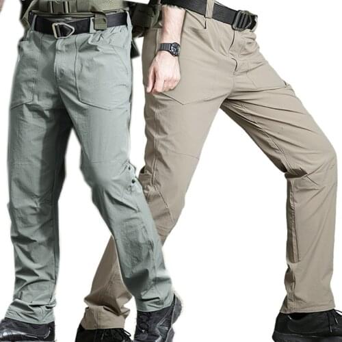 New Fast Drying Thin Tactical Pants Men Stretchy Trousers cargo pants Comfortable multi pockets commuter Training pants overalls