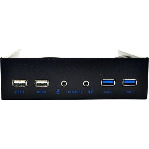 5.25 Inch Desktop Pc Case Internal Front Panel Usb Hub 2 Ports Usb 3.0 And 2 Ports Usb 2.0 With Hd Audio Port 20 Pin Connector