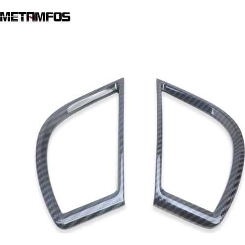 For Kia Seltos 2019 2020 Carbon Fiber Side Air Condition Vent Outlet Cover Trim Decoration Sticker Inner Accessories Car Styling