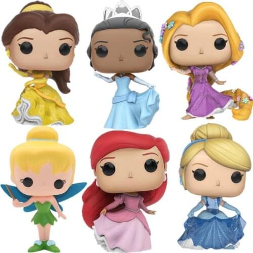 Disney Princess Figure Toys Sofia Belle Cinderella Alice Anna Sleeping Beauty Tangled Cute Fun PVC Model Doll Toys Kids Gift