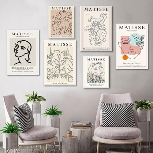 Henri Matisse Art Print One Line Drawing Woman Sketch Wall Decorative Canvas Painting Nordic Poster Pictures Living Room Decor