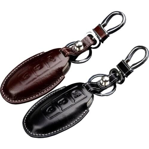 Leather Remote Control Key Case for Nissan Qashqai Sentra X-Trail Murano Sentra Key Fob Cover for Infiniti Car Key Accessories