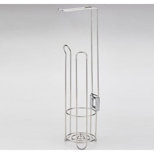 Stainless Steel Creative Standing Paper Roll Holder Stand Tissue Paper Stand for Home Bathroom Toilet