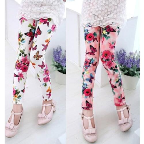 Girls Leggings Baby Girl Clothes Pencil Pants Cotton Kids Trousers Print Butterfly Skinny Children Leggings For Girls 2-10Y GL94