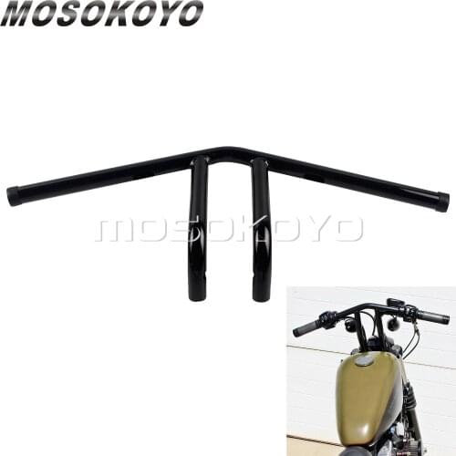 Motorcycle Gloss Black 1" Handlebar 25mm 6" Rise T-Bar for Harley Cafe Racer Chopper Bobber XS650 Sportster