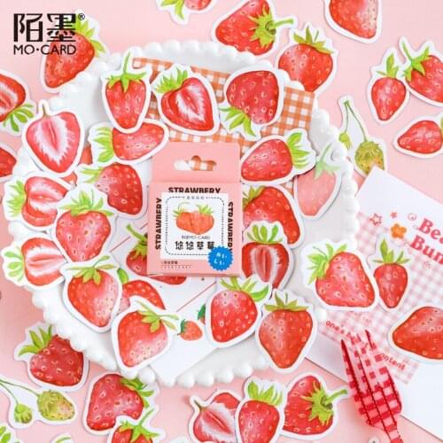 45 pcs /Boxed Yoyo Strawberry Style Decoration Basic Hand Account Stickers