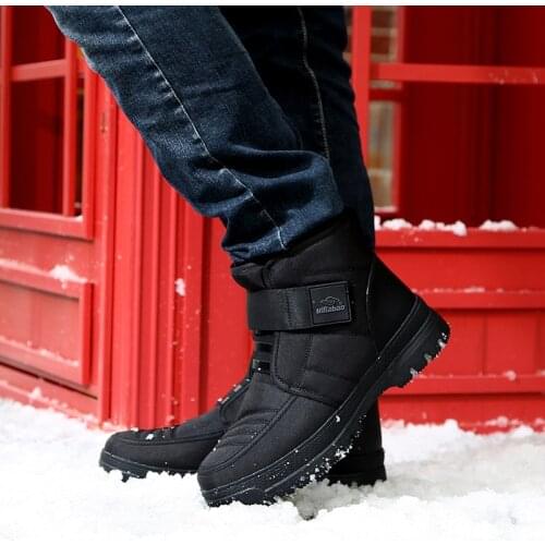 2020 new winter mens snow boots non-slip wear-resistant warmth plus velvet travel shoes outdoor shoes thick-soled cotton shoes