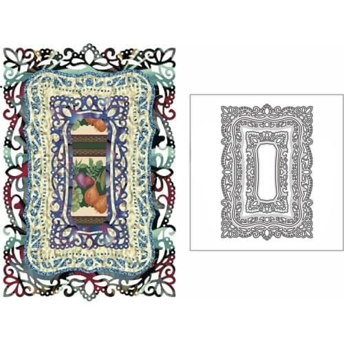 New Lace Rectangle Frame Craft Embossing Mold 2021 Metal Cutting Dies for DIY Decorative Scrapbooking Album Card Making No Stamp