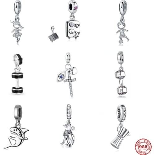 New European Boy Girl Fish Cross Dangle DIY fine beads Fit Original Pandora Charms Silver 925 Bracelet Jewelry Women Acessories