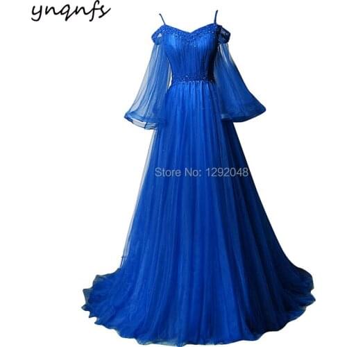 MD372 Party Gown Formal Dress Fairy Ruffles Flare Long Sleeves A Line Vintage Mother of Bride/Groom Dresses Multi Color 2019