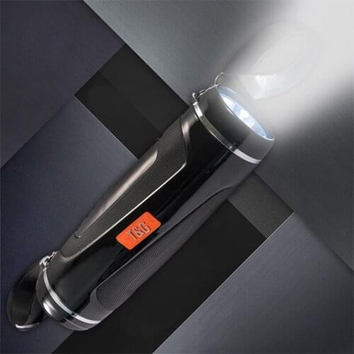 Portable LED flashlight bluetooth speaker stereo subwoofer dual diaphragm subwoofer audio system speaker Caixa de Som FM radio