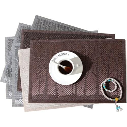 PVC Restangle Table Mat Non-slip Waterproof Oil Resistant Kitchen Placemat For Dining Table Decoration Manteles De Mesa