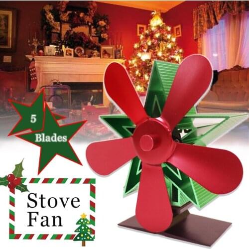 Christmas Decorations 4/5 Blade Fireplace Heat Powered Stove Fan Wood Burner Fireplace Quiet Home Efficient Heat Distribution