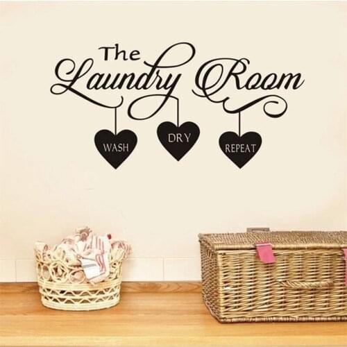 The Laundry Room Reminder Washing Quotes Signs Wall Sticker Decoration for Washing Utility Room Removable Decals