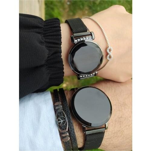 Led Touch Watch Digital Magnet Cord Double Combination Valentines Watches
