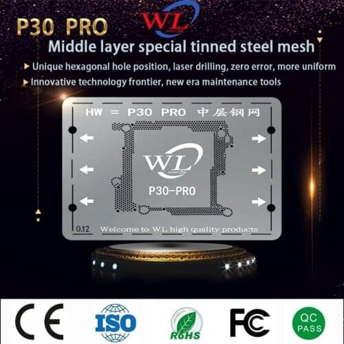 WL BGA Reballing Stencil For HuaWei P30 Motherboard Repair IC Microsoldering Middle Layer Steel Mesh Hand Tools Markdown Sale
