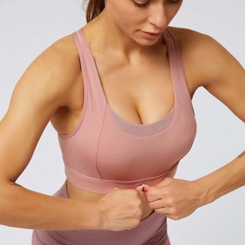 Women Sports Bra Shockproof Seamless Yoga Gym Fitness Clothes High Impact Push Up Exercise Running Top Breathable Workout TB04