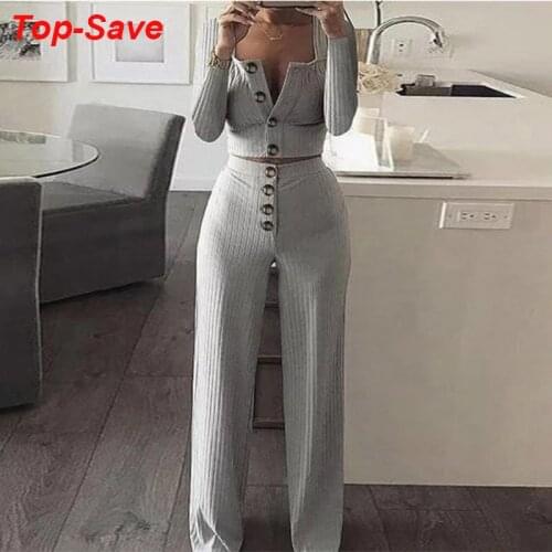 Fashion Round Neck Casual Birthday Outfits Womens Suit Button Elegant Long Sleeve Street Wear Woman Tracksuit Two Piece Set New