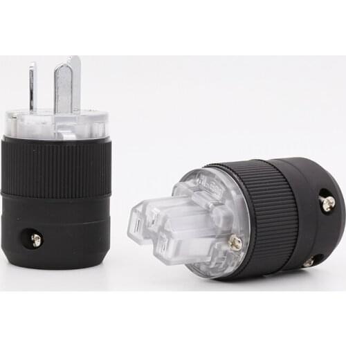 Red copper Rhodium plated AU Power cord plug Australian Power connector Chinese power plug for DIY power cable