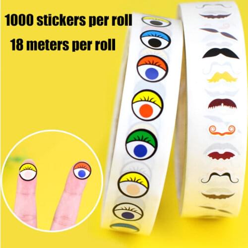 1 Roll Eye/Nose/Mouth Stickers Back Glue Self Adhesive Children Handmade Toy Handcraft Materials Colored Eye Balls Sticker
