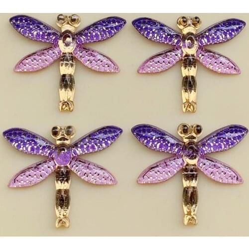 10pcs 27*32mm New Fashion Multi-color Dragonfly shape for Women Rainbow Color Summer Style JewelryName Resin&acryl Material
