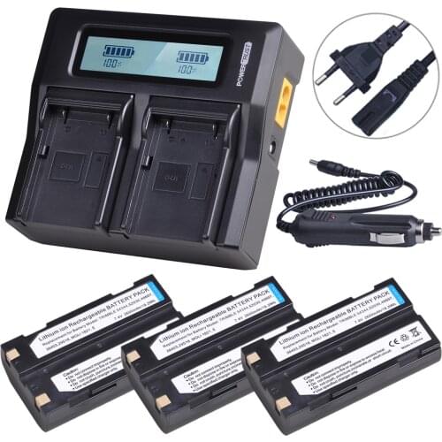3Pc 7.4V 2600mAh 54344 Battery Akku + Charger for Pentax D-LI1 Trimble 5700,5800,R6,R7,R8,TSC1 GPS RECEIVER Batteries