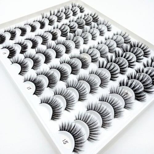 30Pair 3D Mink False Eyelashes 100% Cruelty Free Criss-cross Lashes Thick Natural Lashes Wispies Fluffy Lashes Makeup Extension