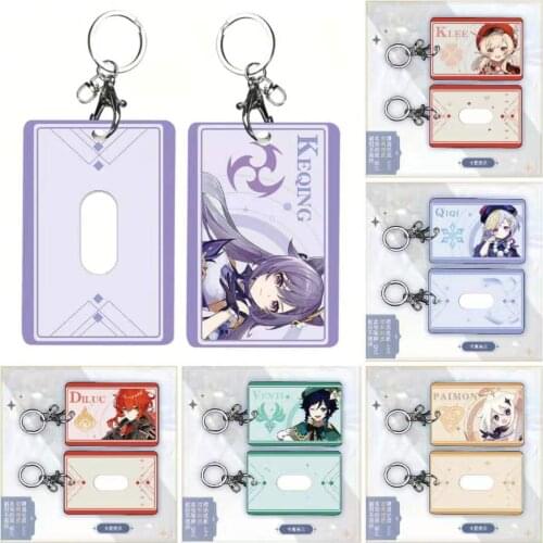 6pcs/lot Game Genshin Paimeng theme God Diluke surrounding student card set keychain animation pendant