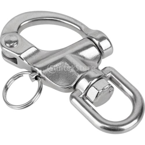 70mm Stainless Steel Quick Release Swivel Shackle Marine Boat Anchor Chain Eye Shackle Swivel Snap Hook Hardware