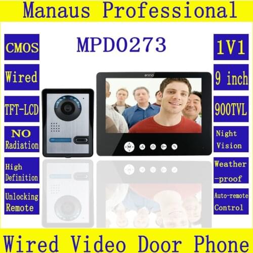 9" color TFT LCD without radiation,low power consumption&high definition video door phone smarthome doorbell intercom kit D273b
